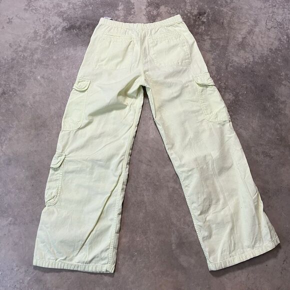Zara Cargo Pants Womens‎ 6 Parachute Pockets Pull On Light Green Baggy - Picture 6 of 10